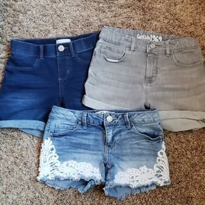 Girl's size 12 lot of three shorts